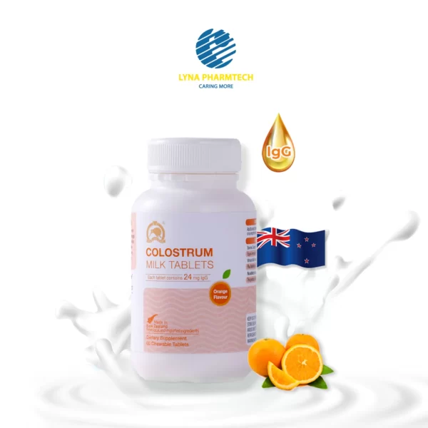 Viên nhai hỗ trợ tăng sức đề kháng, bổ sung dinh dưỡng KGK Milk Colostrum 24mg IgG vị cam (orange)