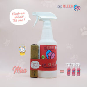 Pet Kleen - Bộ vi sinh khử mùi thú cưng (1 chai 500ml + 3 ống 5ml) chính hãng giá tốt - Droppii Shops