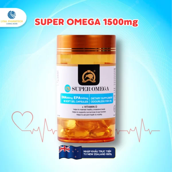 Viên dầu cá hàm lượng cao EPA và DHA Super Omega 60 viên - Lyna Pharmtech - Droppii Shops
